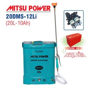 Bình xịt điện 2 bơm siêu nhẹ Li-ion MITSU POWER 20DMS-12 (20 Lít, 12V - 10AH, bơm đôi)
