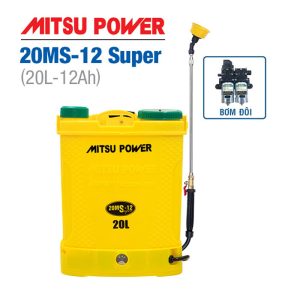 Bình xịt điện 2 bơm MITSU POWER 20MS-12 Super (20 Lít, 12V - 12AH, bơm đôi)