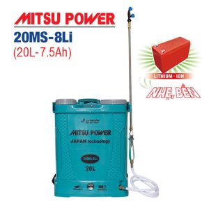 Bình xịt điện Siêu nhẹ Pin Li-ion MITSU POWER 20MS-8Li (20 Lít, 12V - 7.5AH)